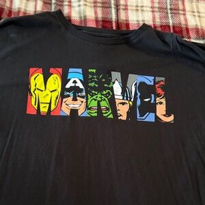 Marvel Heroes Black Tee with Vibrant Graphics